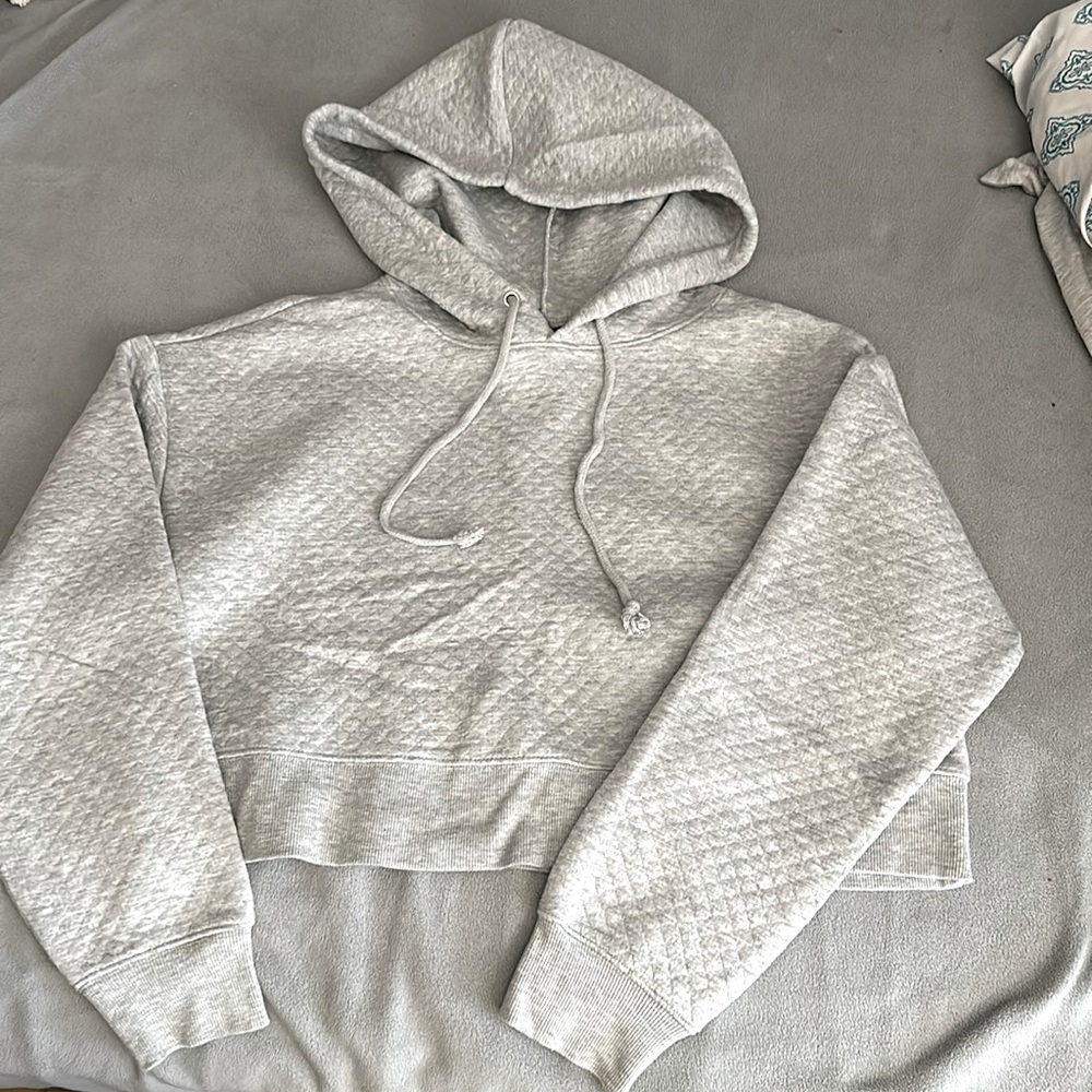 Womens grey Cropped Hoodie